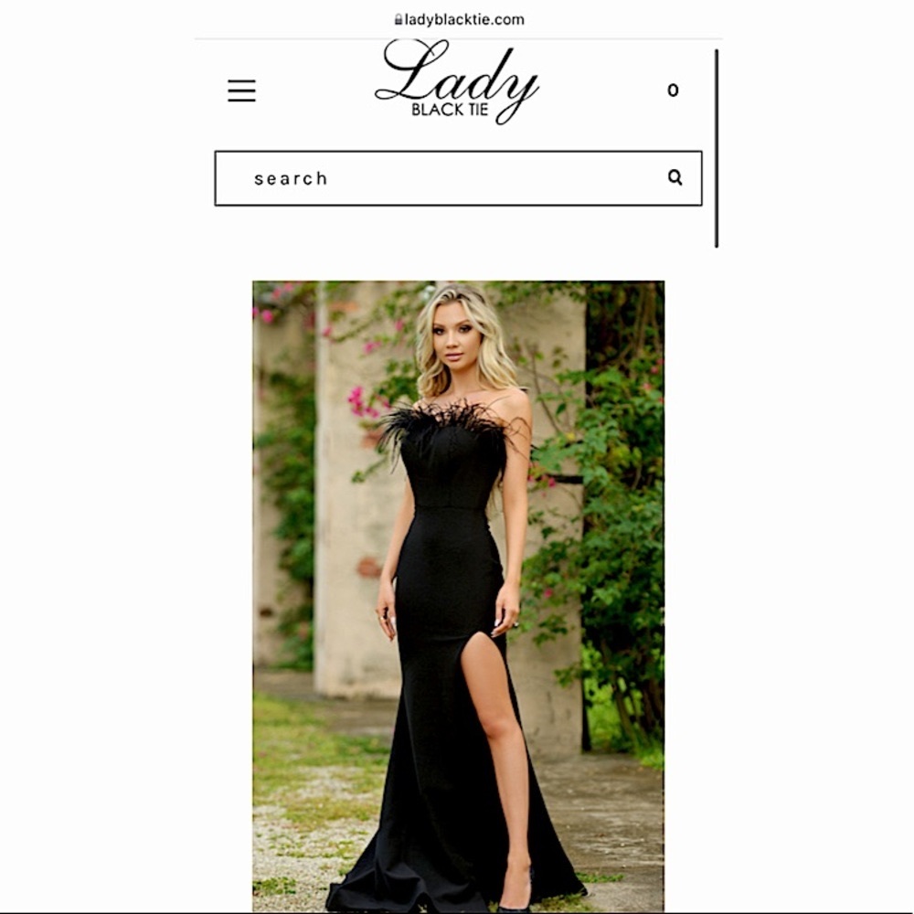 BRAND NEW WITH TAGS SOCHI Gown - Velvi Black Feather from Lady Black Tie